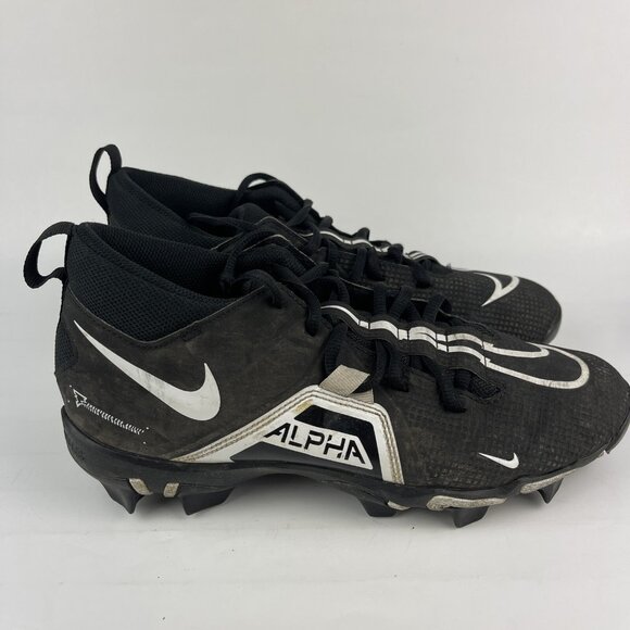 Nike Alpha Menace 3 CV0582-001 Mens Black White Football Cleats Size 8.5 - Picture 1 of 9